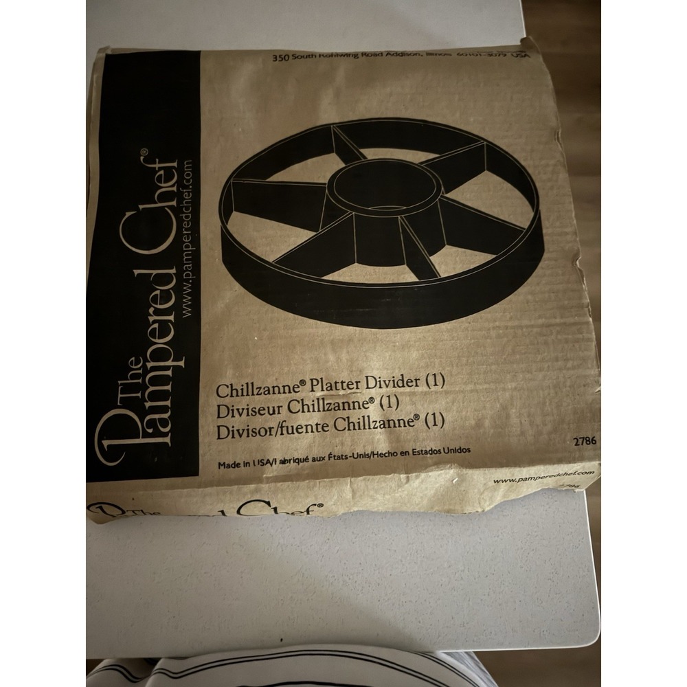 NOS Pampered Chef Chillzanne Platter #2786 Six Sections w/ Bowl Divider Insert
